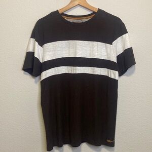 Denim & Flower Brown & White Short Sleeve Men Shirt Sz M